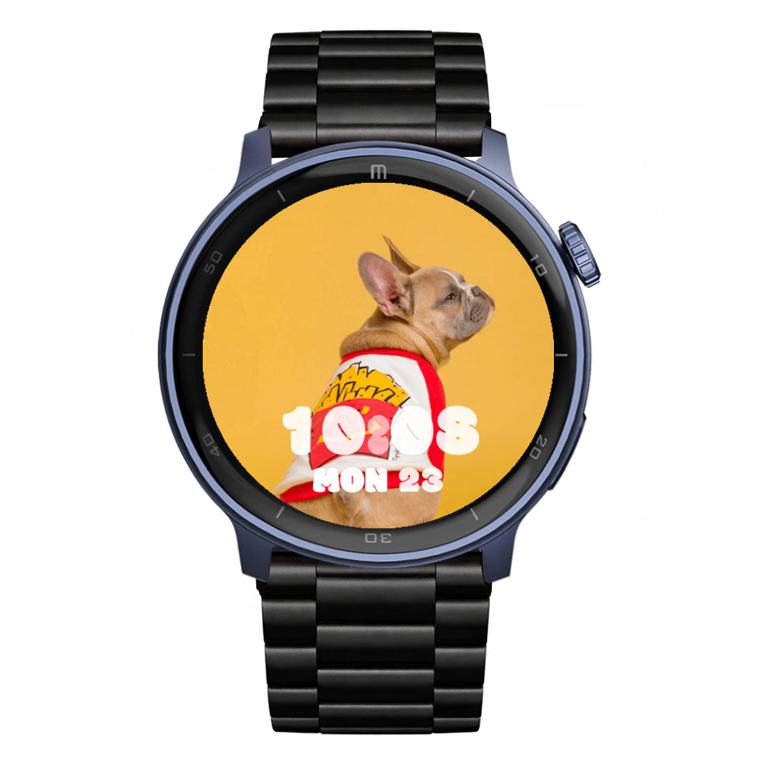 RELOJ T8 AZUL + PULSERA INOX X2-1