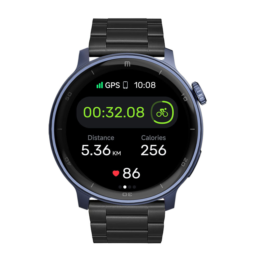 RELOJ T8 AZUL + PULSERA INOX X4