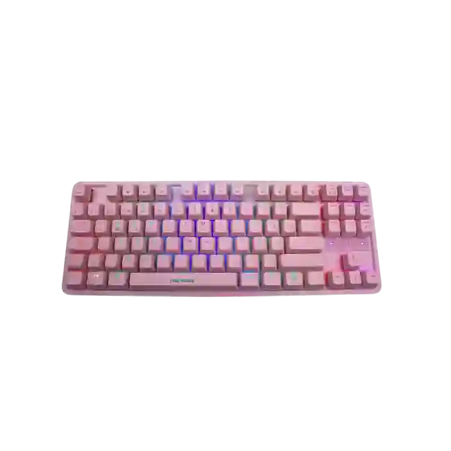 TECLADO GAMING EAGLE WARRIOR VALKIRIA MECANICO USB COLOR ROSADO