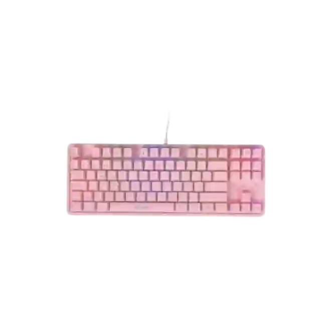 TECLADO GAMING EAGLE WARRIOR VALKIRIA MECANICO USB COLOR ROSADO-4