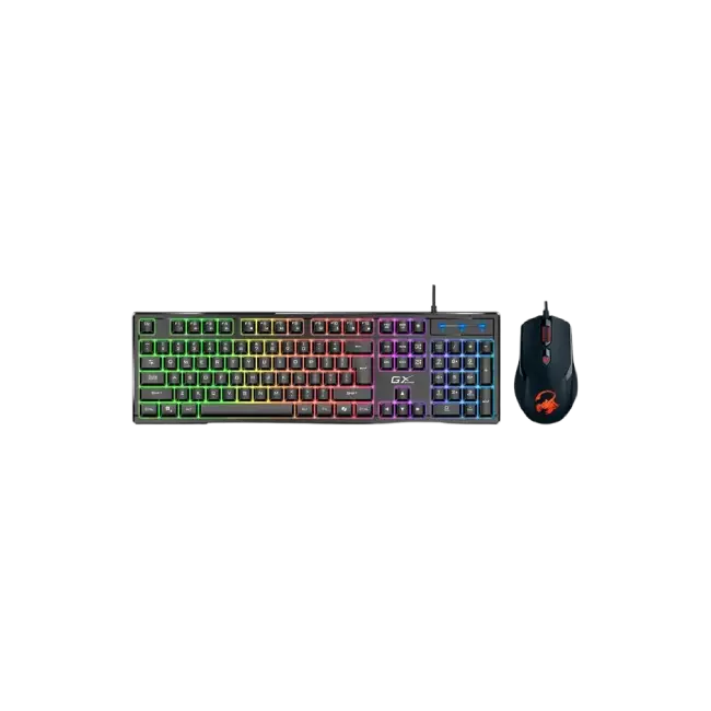 Combo Gaming de Teclado y Mouse RGB KM-GX6 Genius  Alambrico USB Español Color Negro