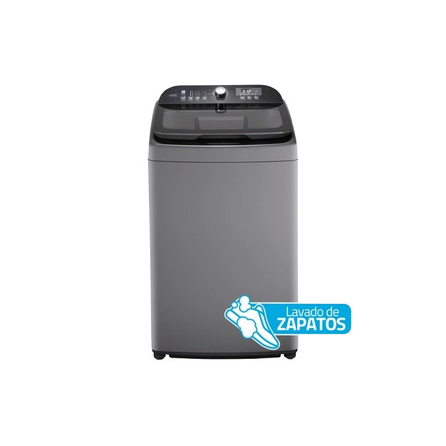 Lavadora Indurama LRI-19DGR Automatica 19KG Tapa de Vidrio Tecnologia Anti-Enredo Color Gris