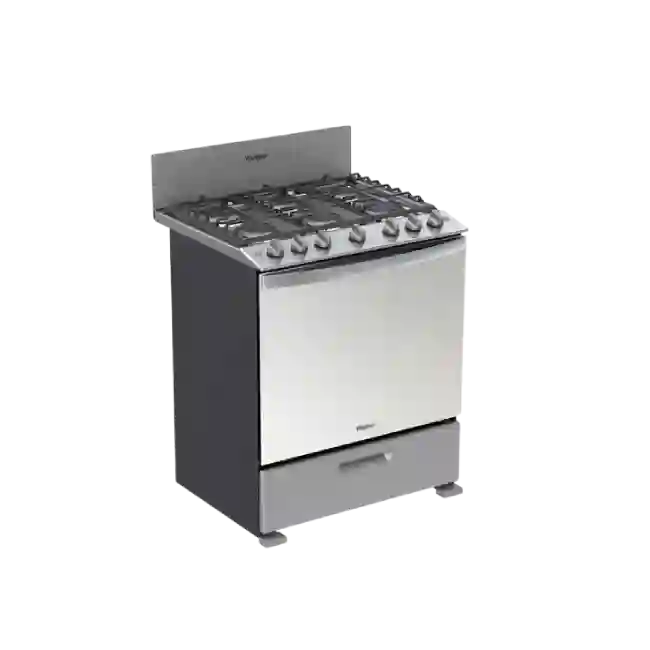 Estufa Whirlpool 30" 6 Quemadores Acero Inoxidable Hierro Fundido Sistema Stop Door Color Gris-7