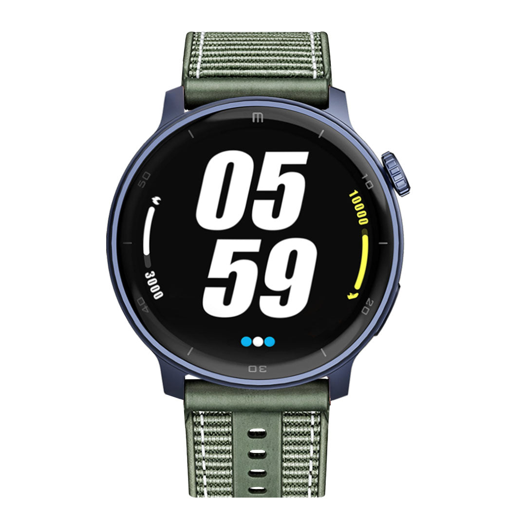 RELOJ T8 AZUL + PULSERA LONA VERDE CON BORDADO-1