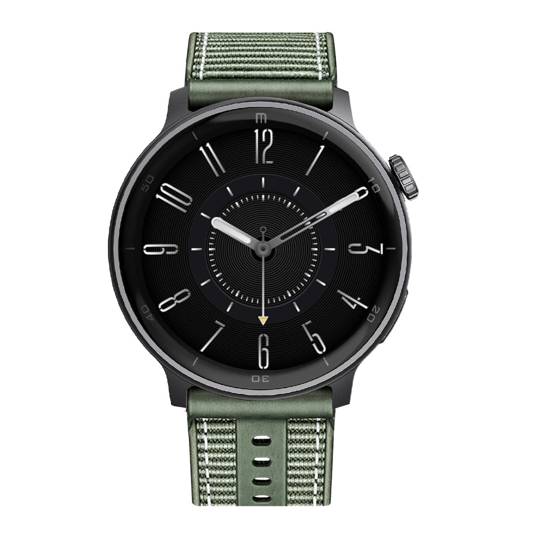RELOJ T8 NEGRO + PULSERA LONA VERDE CON BORDADO-1