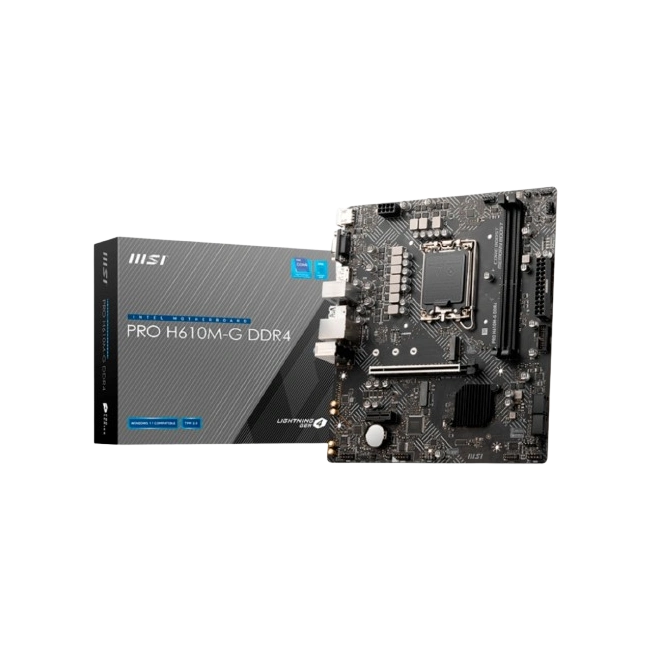 MSI - 824142357712 - Motherboard - Micro ATX - LGA1700 Socket - Intel H610 - para Core i9 / para Core i7 / para Core i5 / para Core i3 / para Celeron / para Pentium - Intel HD Graphics-2