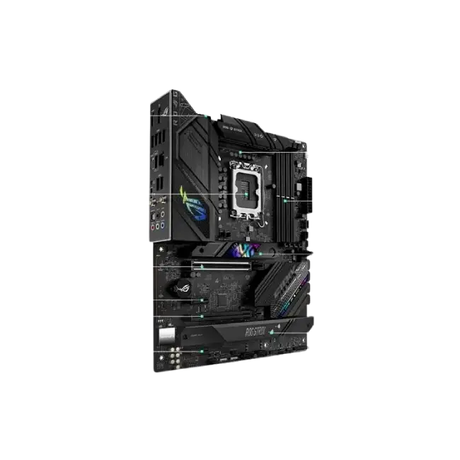 ASUS ROG STRIX B760-A GAMING WIFI - Placa base - ATX - Socket LGA1700 - B760 Chipset - USB 3.2 Gen 1, USB 3.2 Gen 2, USB-C 3.2 Gen 1, USB-C 3.2 Gen 2x2, USB-C 3.2 Gen2 - 2.5 Gigabit LAN, Wi-Fi 6E, Bluetooth - Tarjeta gráfica (CPU necesaria) - HD Audio (8--4