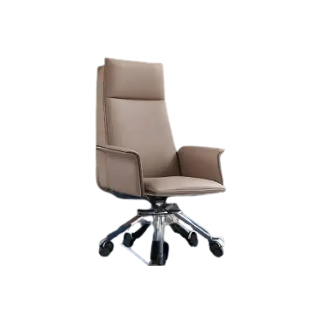 Silla Ejecutiva MG-PY-009-A1-PU De Cuerina Terminaciones Elegantes Color Cafe-2