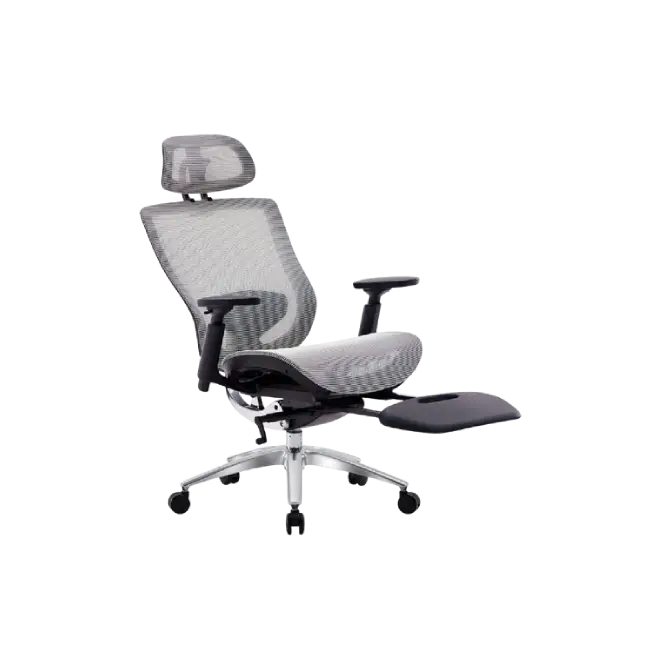Silla MG-WB-012-A1-BK De Tela Material Coreano Con Reposa Cabeza y Piernas Color Gris con Celeste-2