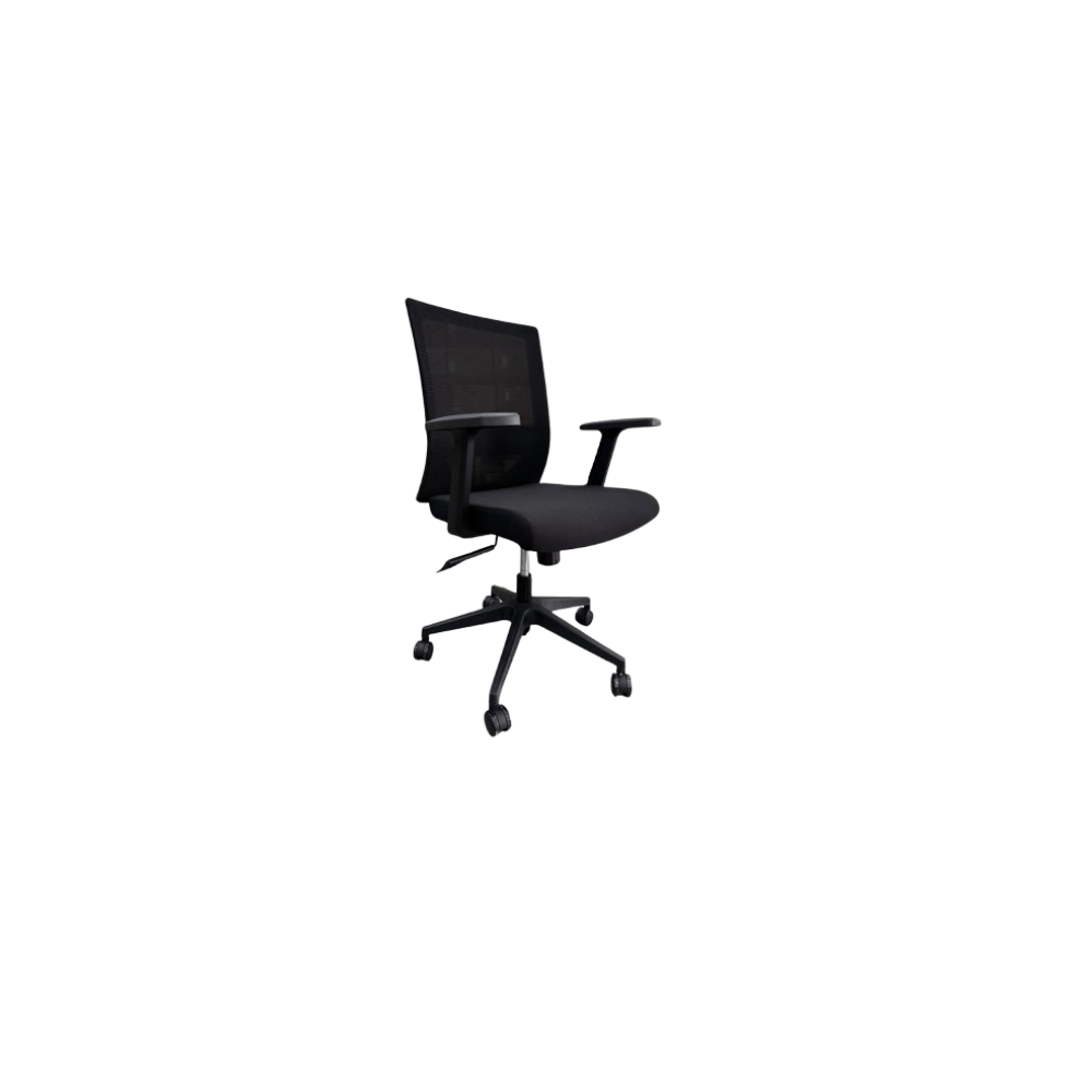Silla de Oficina MG-WB-020-B1-BK De Tela Con Respaldo Color Negro-3