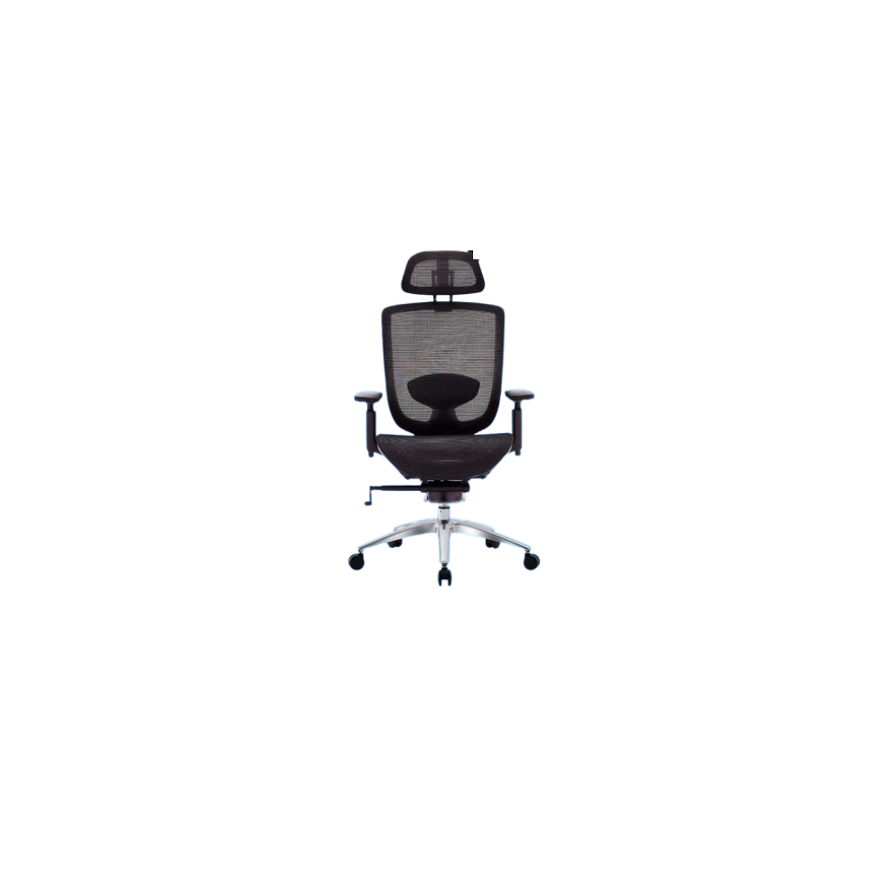 Silla de oficina MG-WBY-035-BK De Mesh y Tela Con Respaldo y Reposa Cabeza Color Negro-2