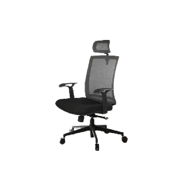 Silla Ejecutiva MG-WBY-036-BK De Tela Con Respaldo Alto y Reposa Cabeza Color Negro-2