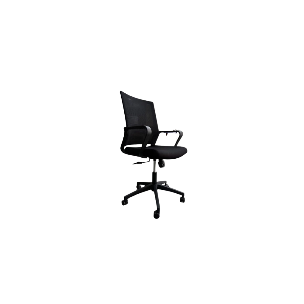 Silla de oficina MG-ZYY-057-BK De Mesh y Tela Con Respaldo Color Negro