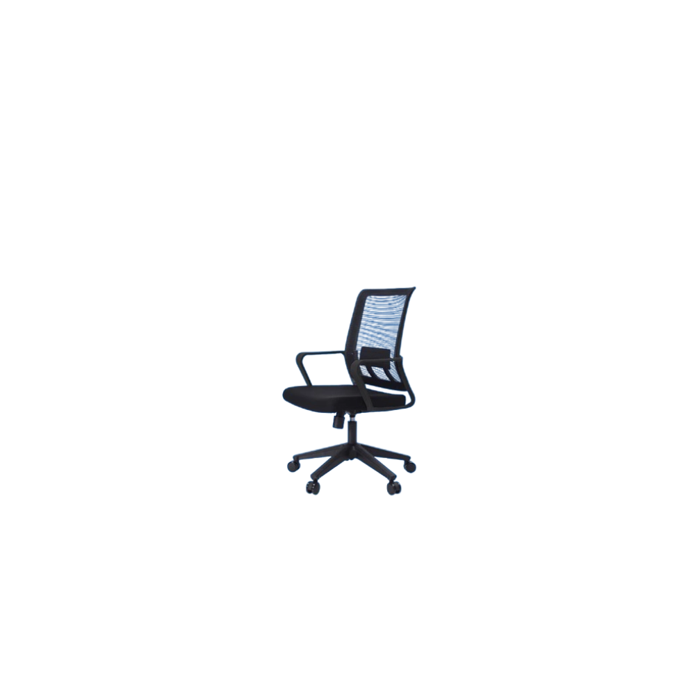 Silla de oficina MG-ZYY-057-BK De Mesh y Tela Con Respaldo Color Negro-4