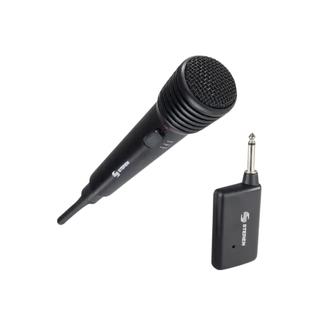 Microfono Steren inalambrico y receptor MIC-285R con bateria recargable Color Negro-2