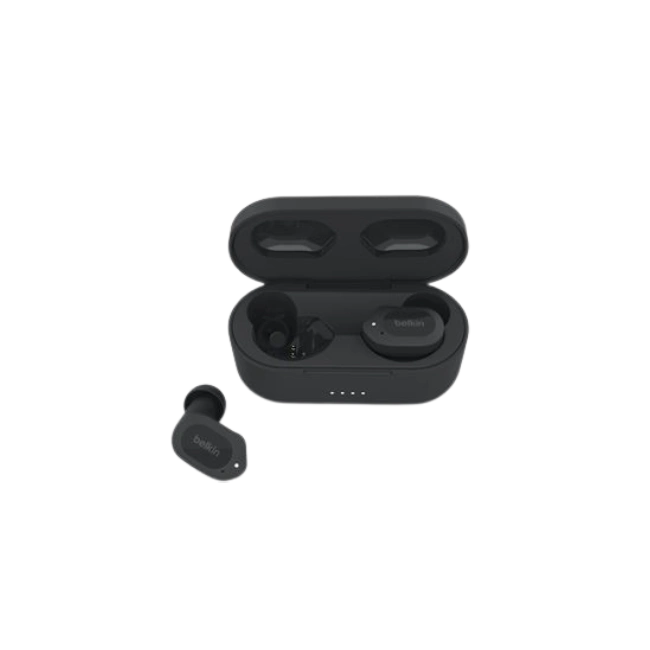 Belkin SoundForm Play - Auriculares inalámbricos con micro - en oreja - Bluetooth - cancelación de sonido activo - medianoche-1