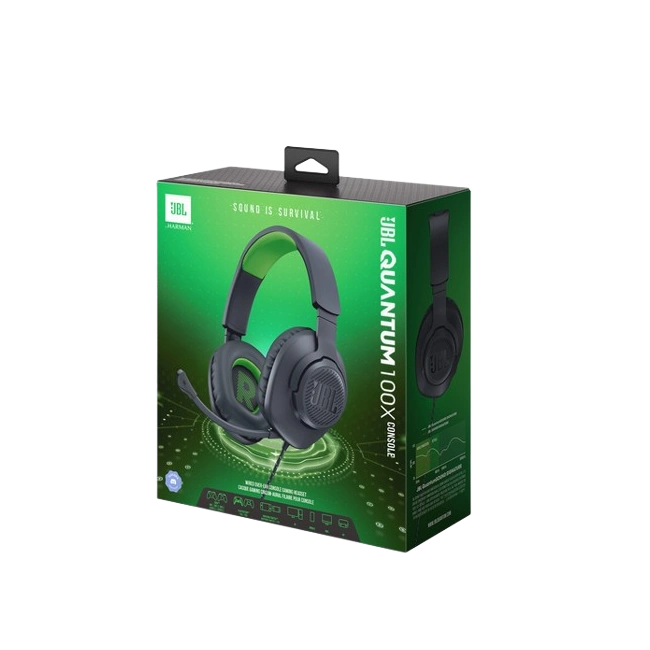 JBL Quantum 100X Console - Auricular - tamaño completo - cableado - conector de 3,5 mm - negro - certificado Discord-1