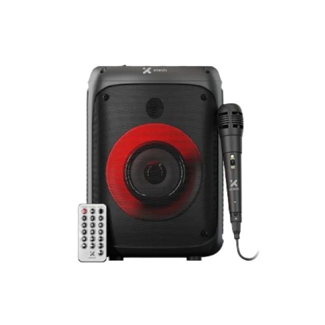 Xtech XTS-661 - Speaker - Black - SonicBloom Portable Wlss Speaker w lights and mic