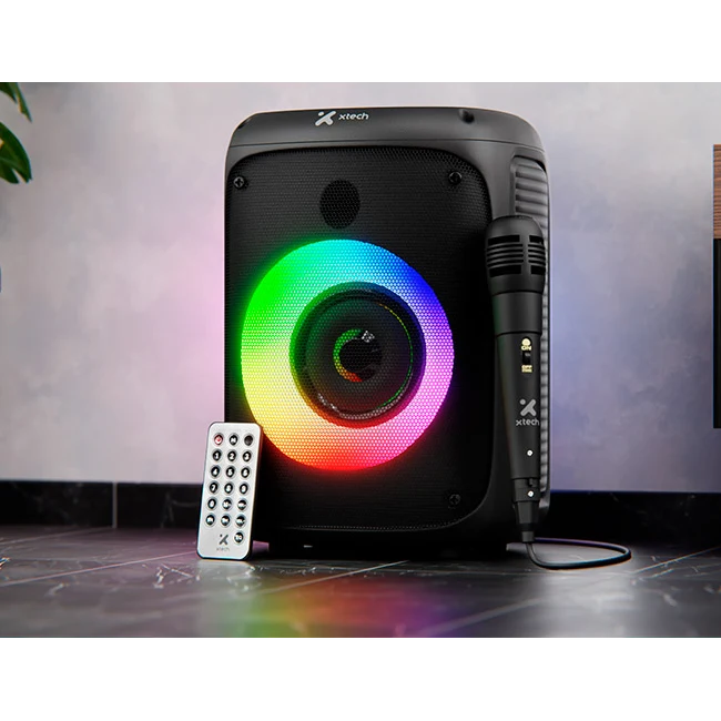 Xtech XTS-661 - Speaker - Black - SonicBloom Portable Wlss Speaker w lights and mic-2