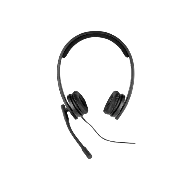 Logitech H570e Wired Headset, Stereo Headphones with Noise-Cancelling Microphone, USB, in-Line Controls with Mute Button, Indicator LED, PC/Mac/Laptop - Black - Auricular - en oreja - cableado - USB - Certificado para Skype Empresarial, con certificación