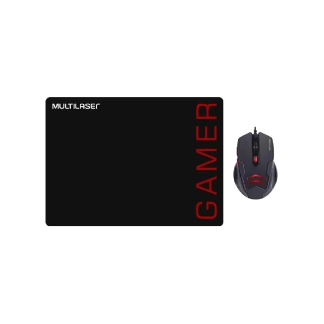 COMBO MOUSE 3200DPI Y MOUSEPAD NEGRO CON ROJO-3