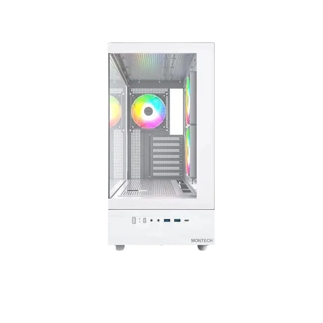 CASE MONTECH FLYER MEDIA TORRE CON 2 VENTILADORES COLOR BLANCO-3