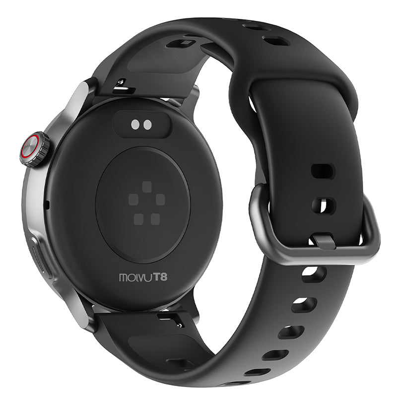 RELOJ T8 NEGRO + PULSERA SILICÓN ROJO LADRILLO-4