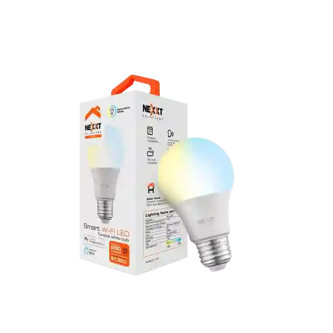 BOMBILLA NEXXT HOME SOLUTIONS CONNECTIVITY NHB-W210 LUZ BLANCA REGULABLE 110V COMPATIBLE CON ALEXA Y GOOGLE ASSISTANT