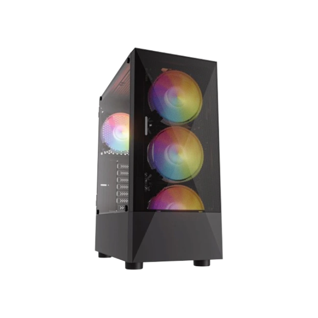 Case Gaming NSX Viper NSXVC08A13P ARGB Color Negro  + Fuente de Poder 650W 80Plus-3