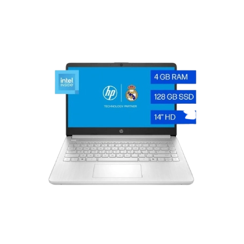 HP 14-dq6000la - Notebook - 14" - Intel N-series N150 / 3.6 GHz - DDR SDRAM - 4 GB - 128 GB SSD - Intel Graphics - Microsoft Windows 11 Home - Spanish - 1-year warranty