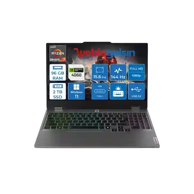 Lenovo LOQ 15AHP9 - Ordenador portátil - 15.6" - 1920 x 1080 - AMD Ryzen 7 8845HS / 5.1 GHz - 16 GB - DDR5 SDRAM - 512 GB SSD - NVIDIA GeForce RTX 4060 - Windows 11 Home