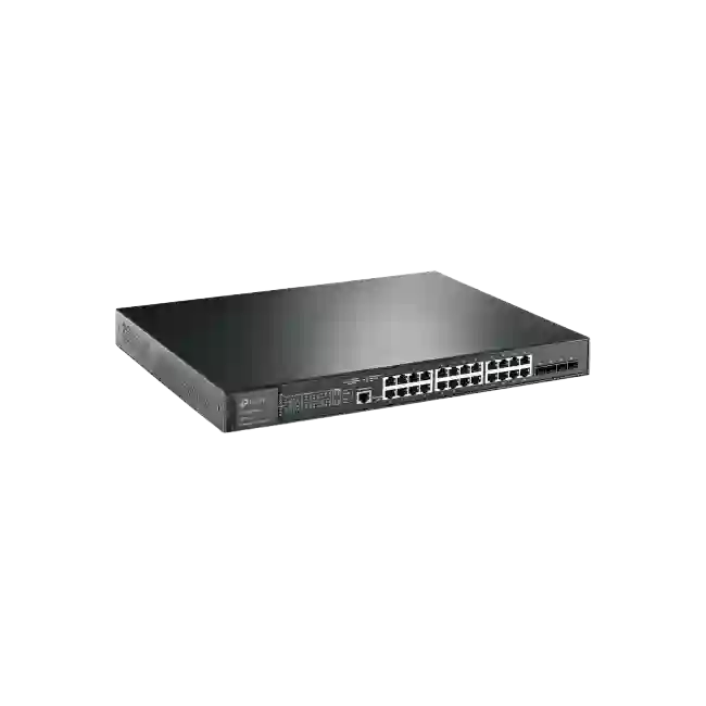 TP-Link JetStream TL-SG3428XMP - V1 - conmutador - Gestionado - 24 x 10/100/1000 (PoE+) + 4 x 10 Gigabit SFP+ - montaje en rack - PoE+ (384 W)-1