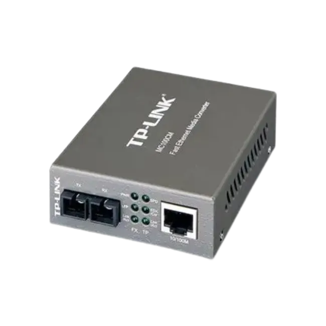 TP-Link MC100CM - Conversor de soportes de fibra - 100Mb LAN - 10Base-T, 100Base-FX, 100Base-TX - RJ-45 / modo múltiple SC - hasta 2 km - 1310 nm
