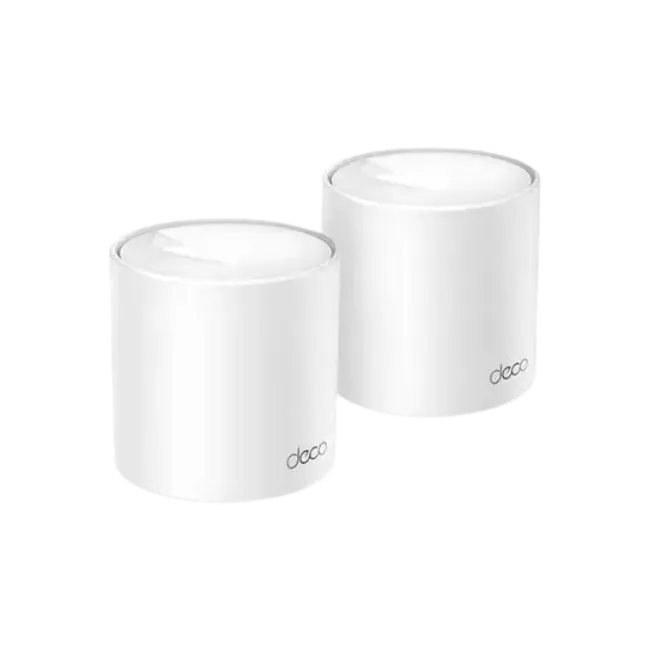 TP-Link - Router - Deco X50(2-pack) - AX3000 - 574 Mbps at 2.4 GHz + 2402 Mbps at 5 GHz - Sistema Deco X50 Wi-Fi 6 Mesh AI AX3000 - Cobertura en toda la casa. La tecnología Deco Wi-Fi 6 Mesh lleva la señal de internet a todos los rincones hasta 600 m2. -