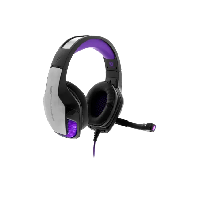 HEADSET GAMING PRIMUS ARCUS PHS-250 250S WRD7.1 MULTI PLATAFORMA COLOR GRIS/MORADO-3