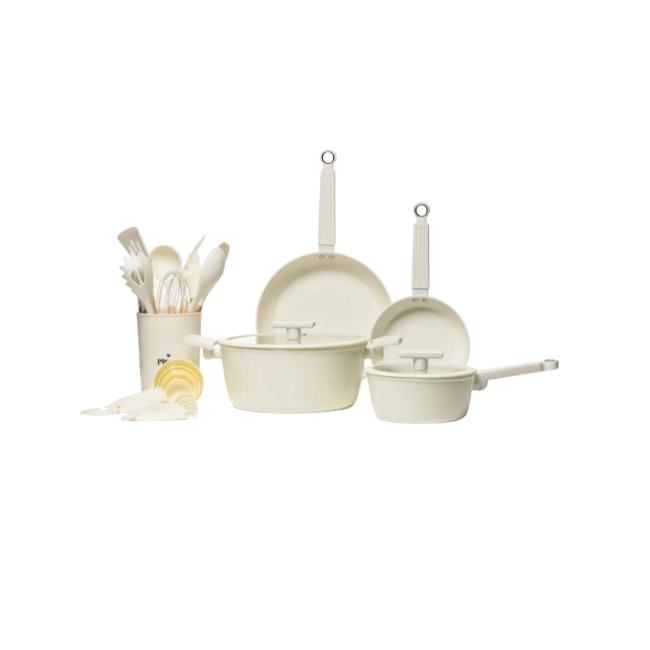 Bateria de Cocina Picca Fiori PI0026BCC 26 Piezas Color Crema