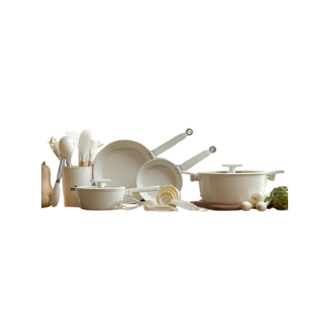 Bateria de Cocina Picca Fiori PI0026BCC 26 Piezas Color Crema