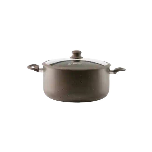 Olla Picca Nona PI00300MC 2 Piezas 30 Cms Con tapa de Vidrio Color Cafe-3