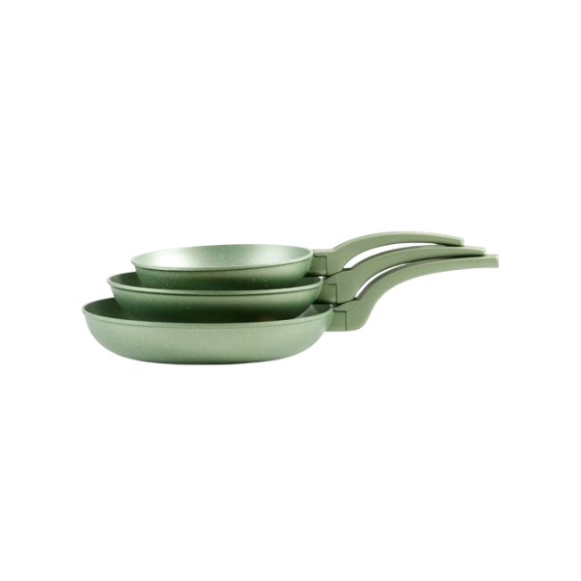 Juego de Sartenes Picca Da Vinci PI003SSMDV 20" - 24" - 28"cm Marmol Color Verde-3