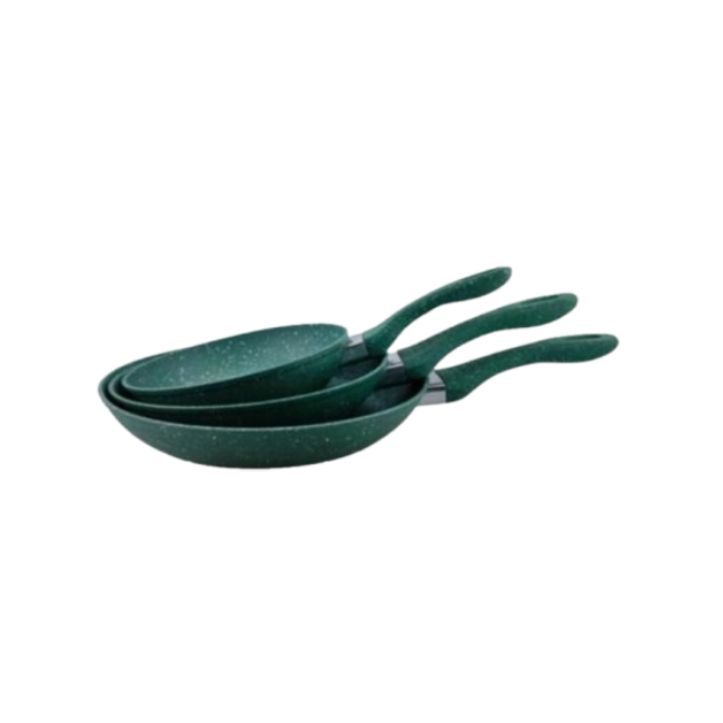 Juego de Sartenes Picca Potenza PI003SSMV 20 - 24 - 28 Cms Antiadherente Marmol Color Verde-3