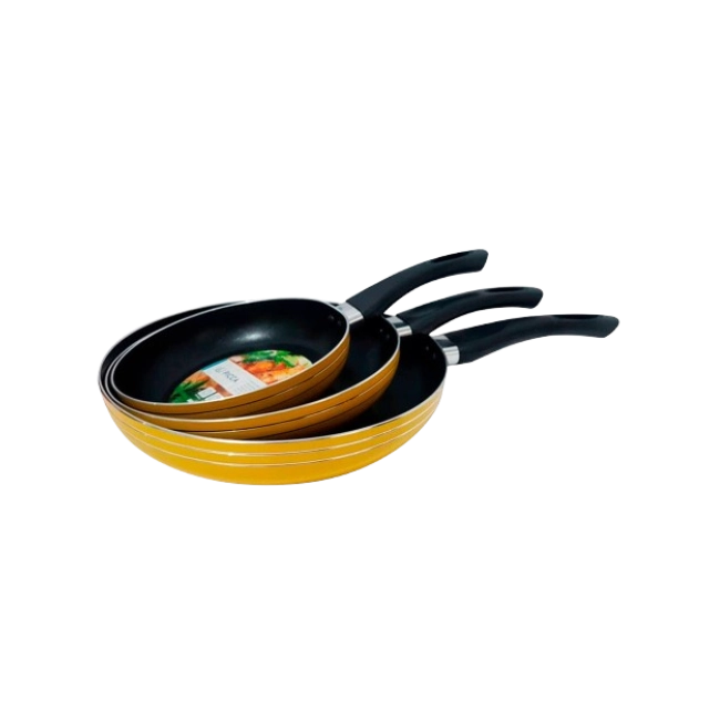 Juego de Sartenes Picca Turin PI003SSTA 18 - 22 - 26 Cms Dyflon Color Amarillo-2