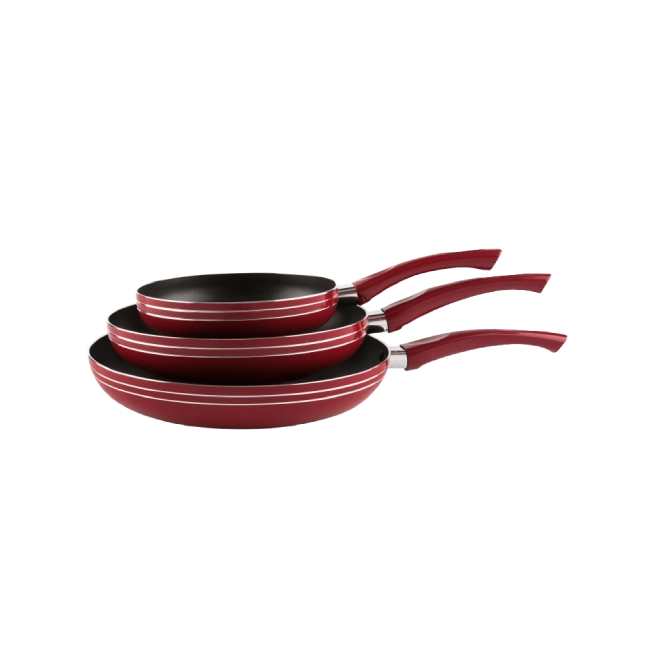 Juego de Sartenes Picca PI003SSTR Cerdeña 20" 26" 30" cm Dyflon Color Rojo-4