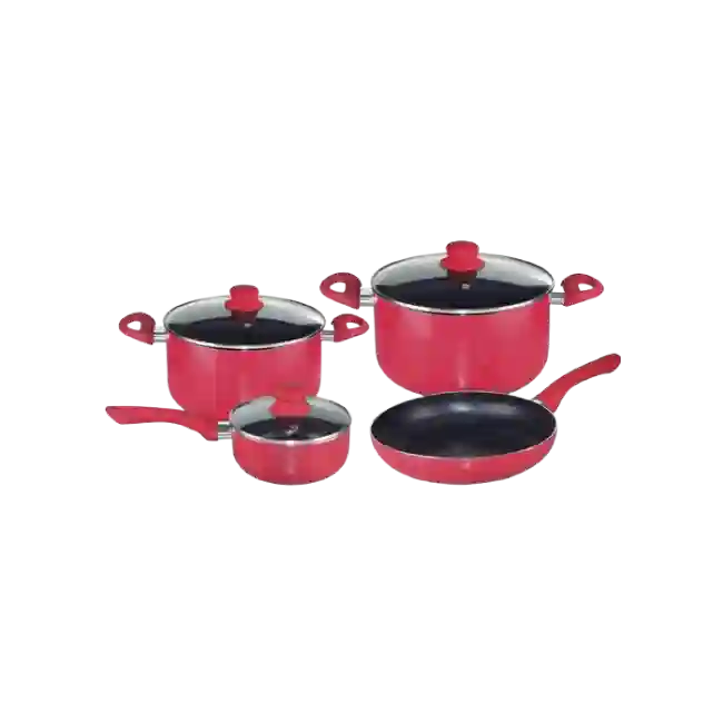 Bateria de Cocina Picca Sicilia PI004BTR4 Piezas Dyflon Color Rojo-2