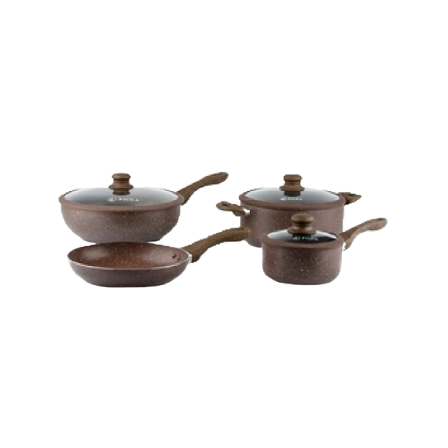 Bateria de Cocina Picca Monza PI007BTC 7 Piezas Dyflon Color Cafe-1