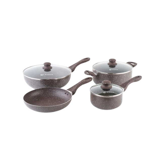 Bateria de Cocina Picca Monza PI007BTC 7 Piezas Dyflon Color Cafe-2
