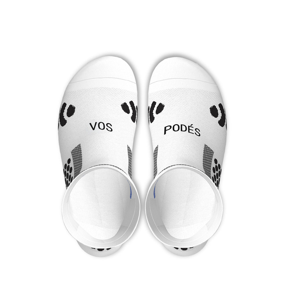 Calcetines Pata de Chucho Carrera - Talla S (blancos) | Edición Vos Podés-1