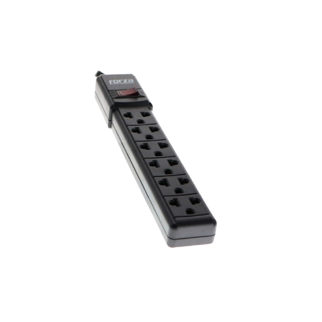 Regleta Electrica Forza PS-001B CA 120-220V 6 Conectores Color Negro-3