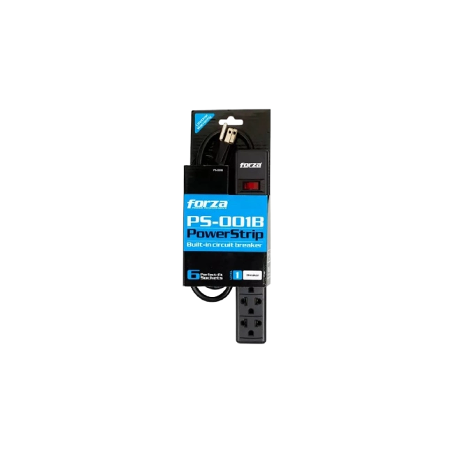 Regleta Electrica Forza PS-001B CA 120-220V 6 Conectores Color Negro-2
