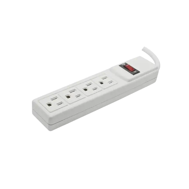 Barra de contactos de 4 tomacorrientes con carga usb-a (6.2a)-2