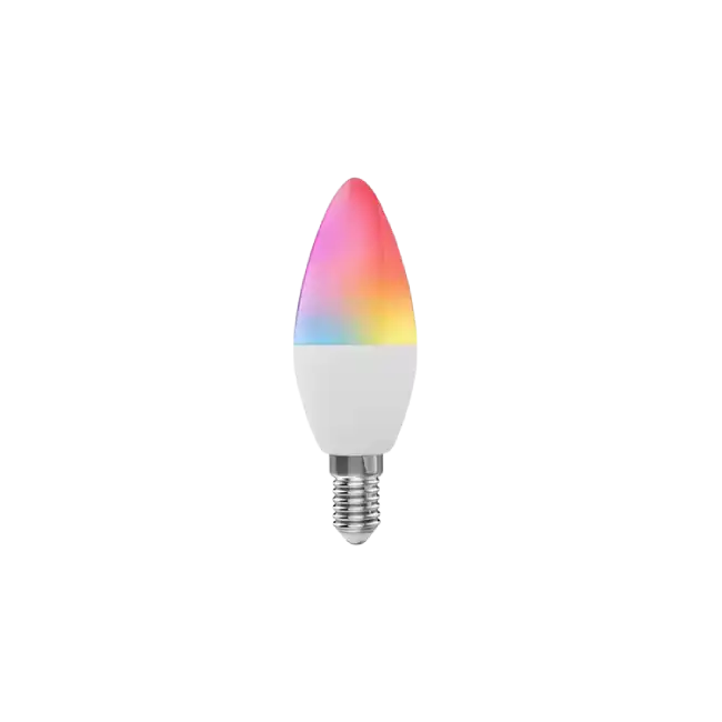 Bombilla Inteligente Tuya PST-WFC37 WiFi RGBCW LED AC85-265V 5W 450LM RGBCW E14 2.4GHz 16 Millones de Colores